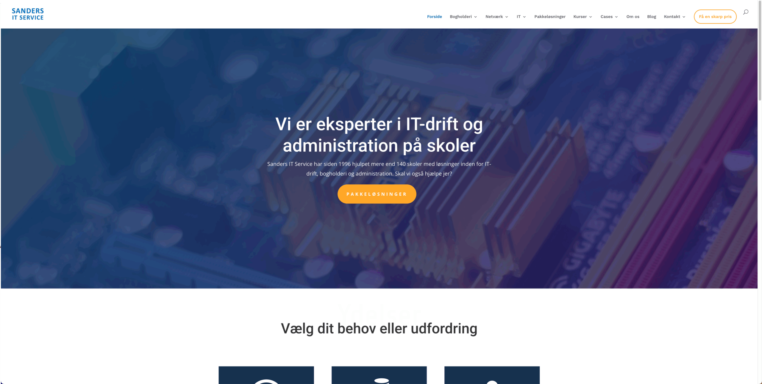 sanders it service hjemmeside forside